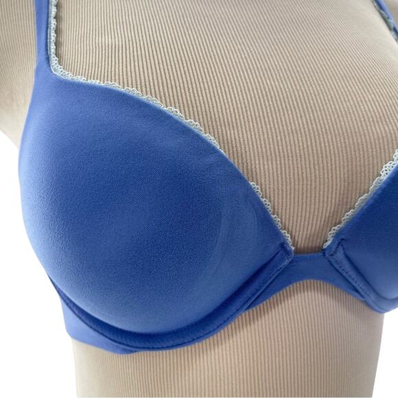 Victoria’s Secret Body By Victoria Push-Up Bra Periwinkle Blue Lace Detail 34B - Picture 2 of 7